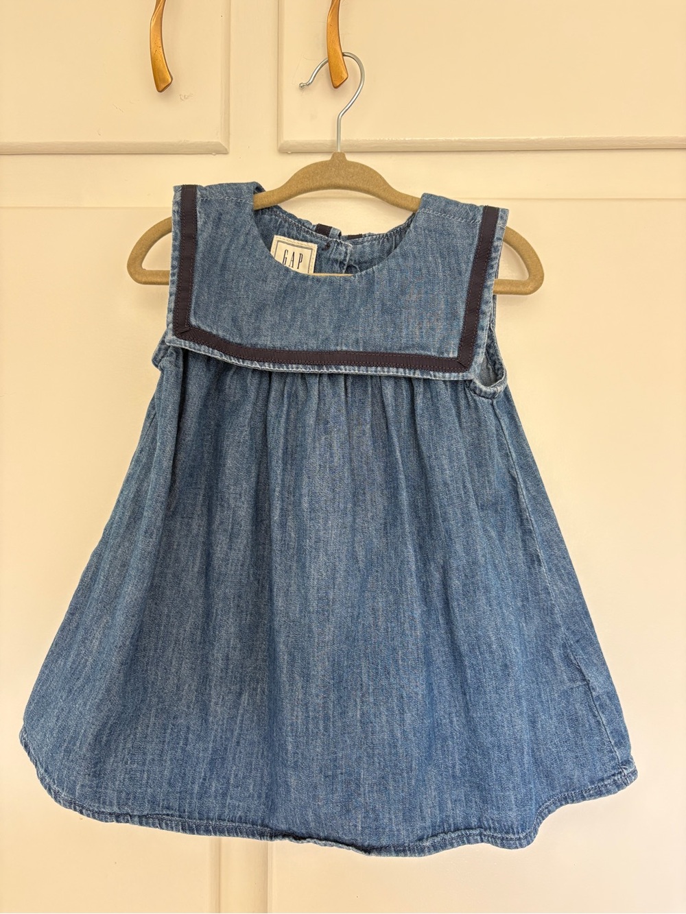 GAP X Doen Sleeveless Denim Sailor Dress with Dark Trim